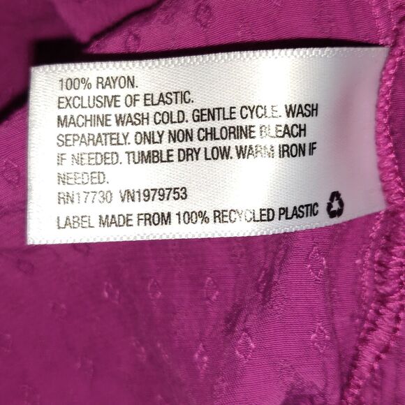 Knox Rose FUCHSIA Peasant Ruffle Top BOHO Off Shoulder Gypsy Flowy Long SleeveXL - Picture 12 of 12